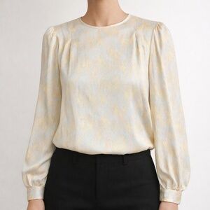 Vintage 80’s 90’s Nicola Womens S 4 Pastel Ikat Long Sleeve Blouse Shoulder Pads